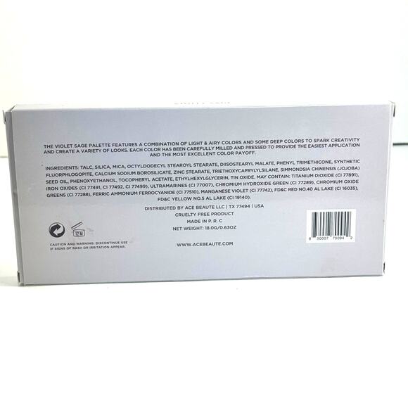 Ace Beaute Violet Sage Eyeshadow Palette - Stunning Makeup - New in Box - Picture 3 of 3